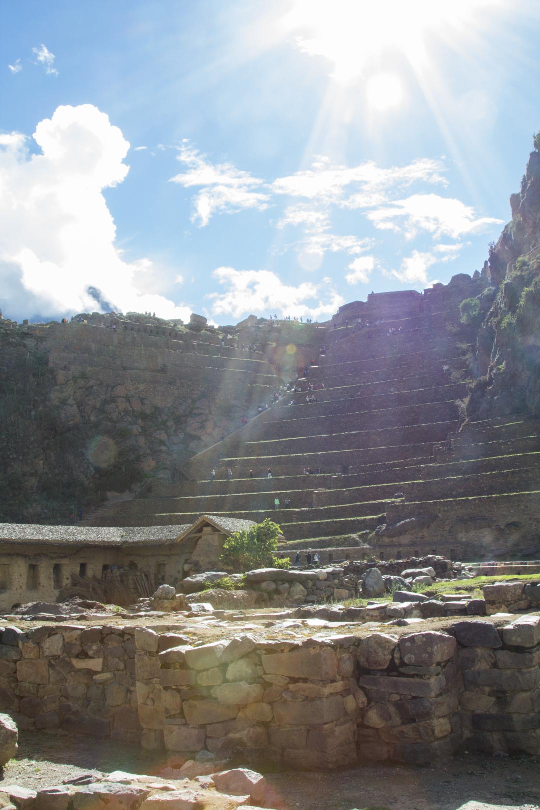 inkojen Ollantaytambon rauniot Perun Pyhässä laaksossa