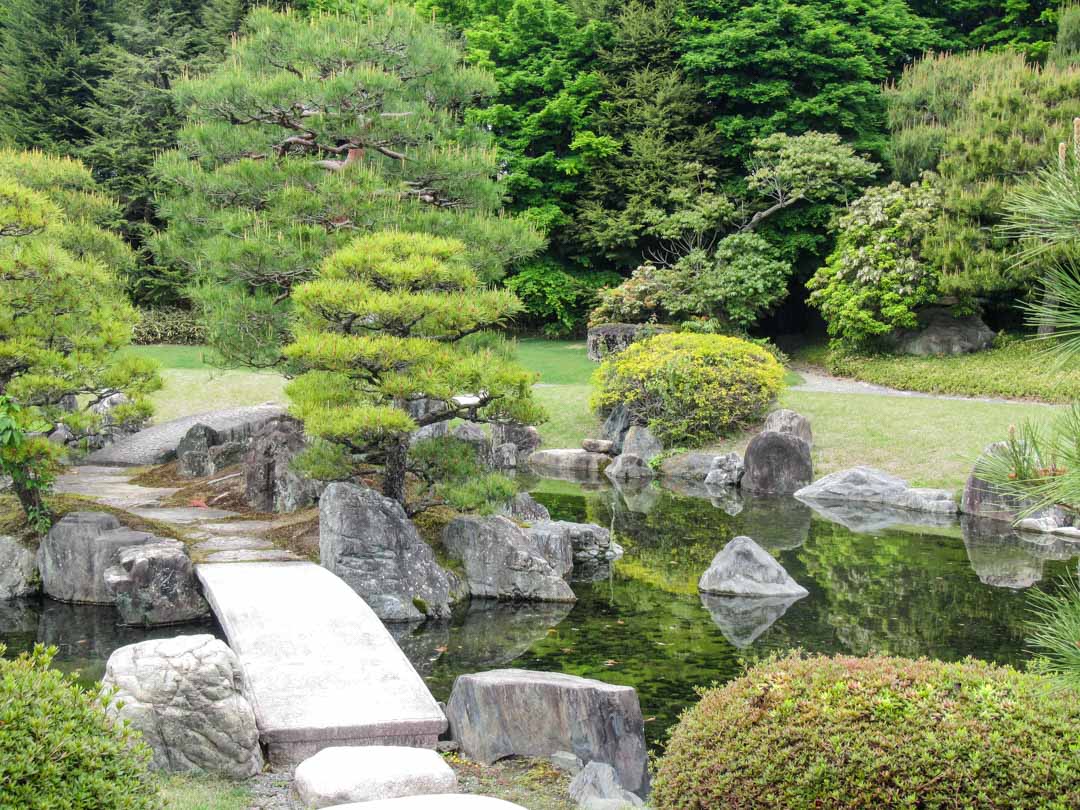 Nijon linnan puutarha Kiotossa Japanissa