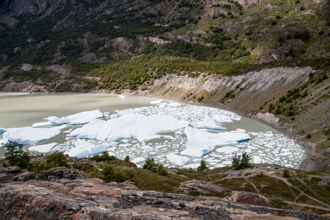 Grey Glaciar -jäätikkö Torres del Painen kansallispuistossa Chilessä
