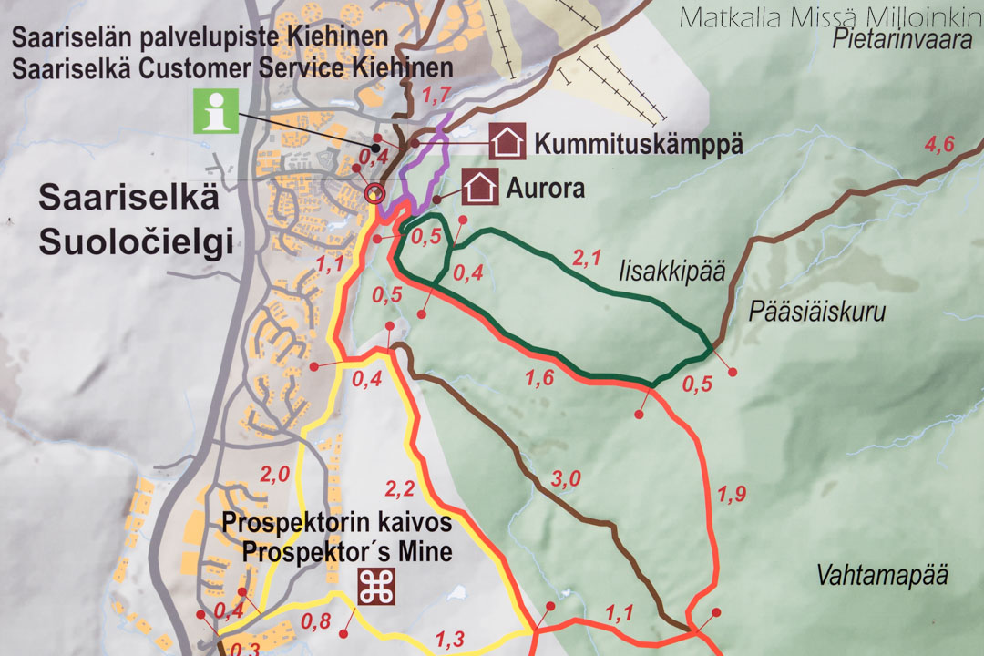 Iisakkipään polku Urho Kekkosen kansallispuisto kartta