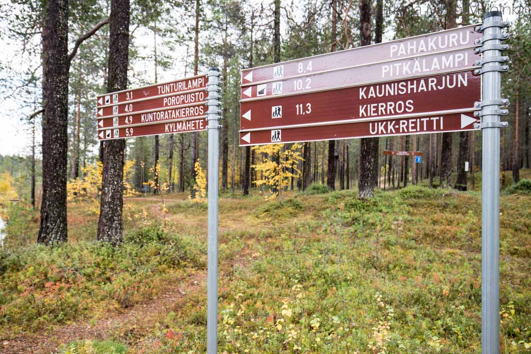 opaskyltit Pahatunturin kierros Sallan kansallispuisto