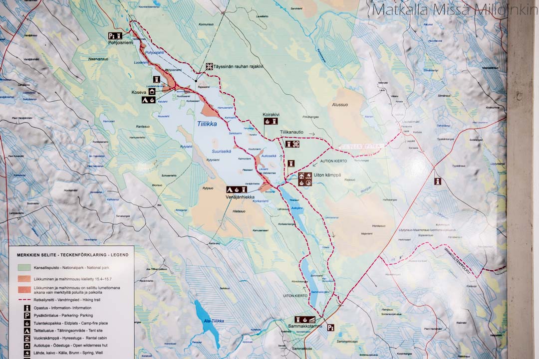 Tiilikkajärven kansallispuisto kartta