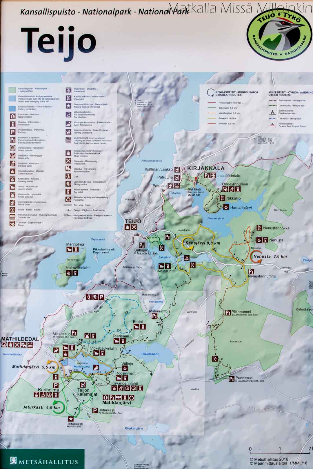 Teijon kansallispuisto kartta