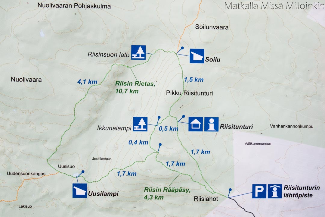 Riisitunturin kansallispuisto kartta