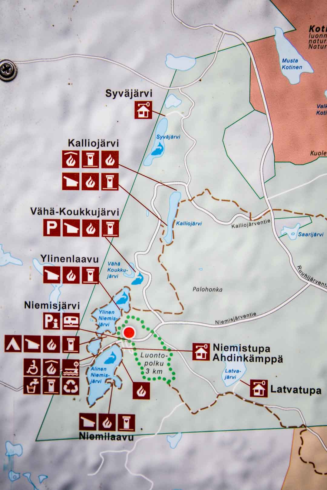 Evo, Niemisjärvet kartta