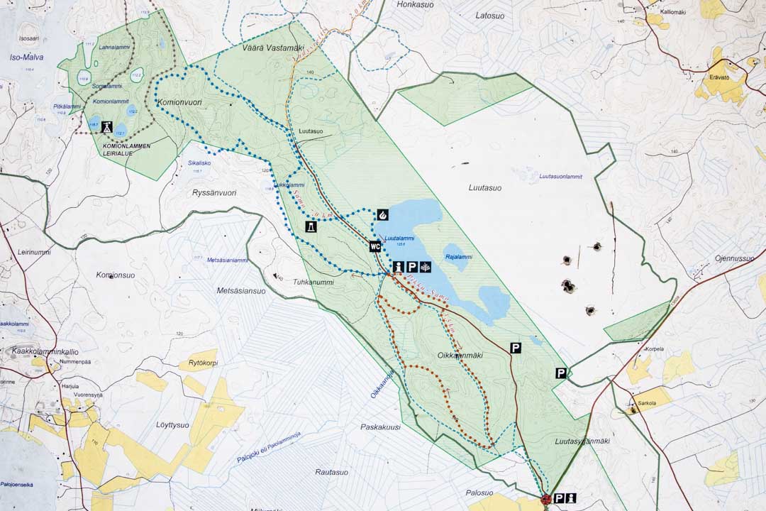 Komion luonnonsuojelualue, kartta