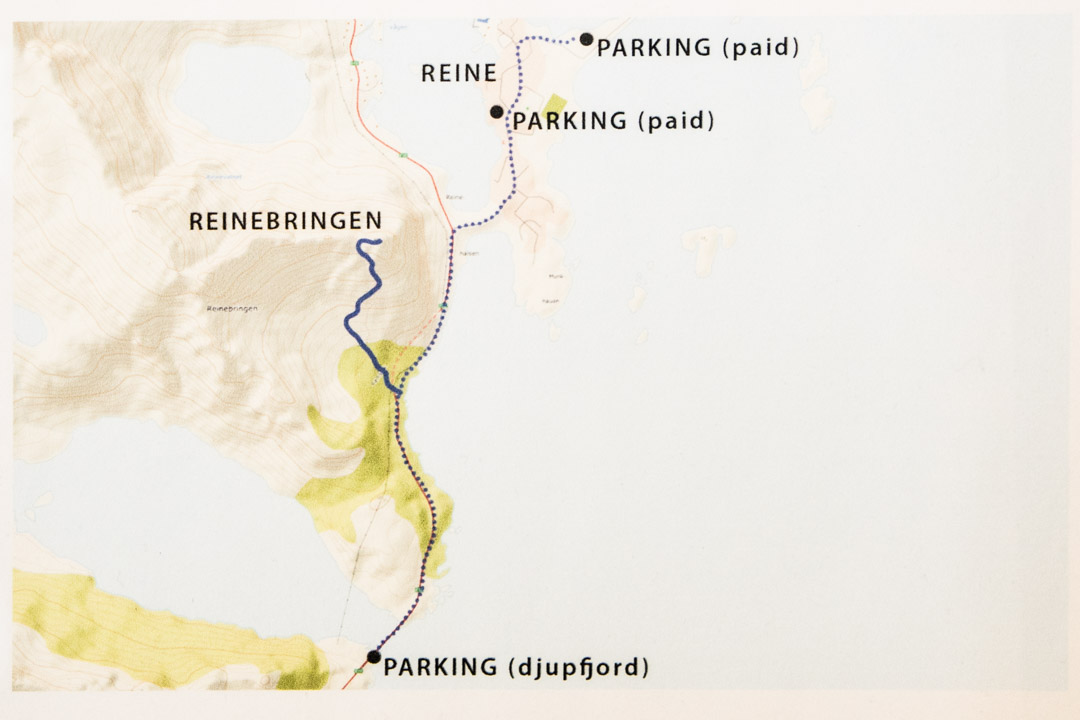 Reinebringen patikka, kartta, Lofootit